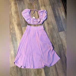 Free People Lavender Skirt Set